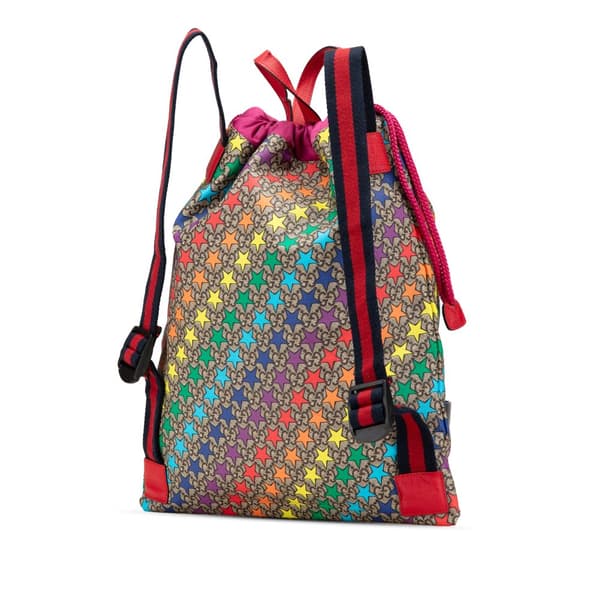 Pre-owned Gucci GG Supreme Web Star Print Children's Backpack Brown