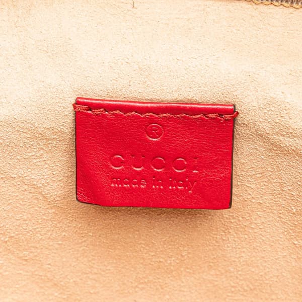 Pre-owned Gucci GG Marmont Round Matelasse Leather Backpack Red