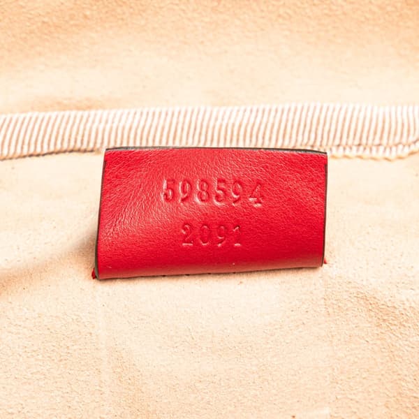 Pre-owned Gucci GG Marmont Round Matelasse Leather Backpack Red