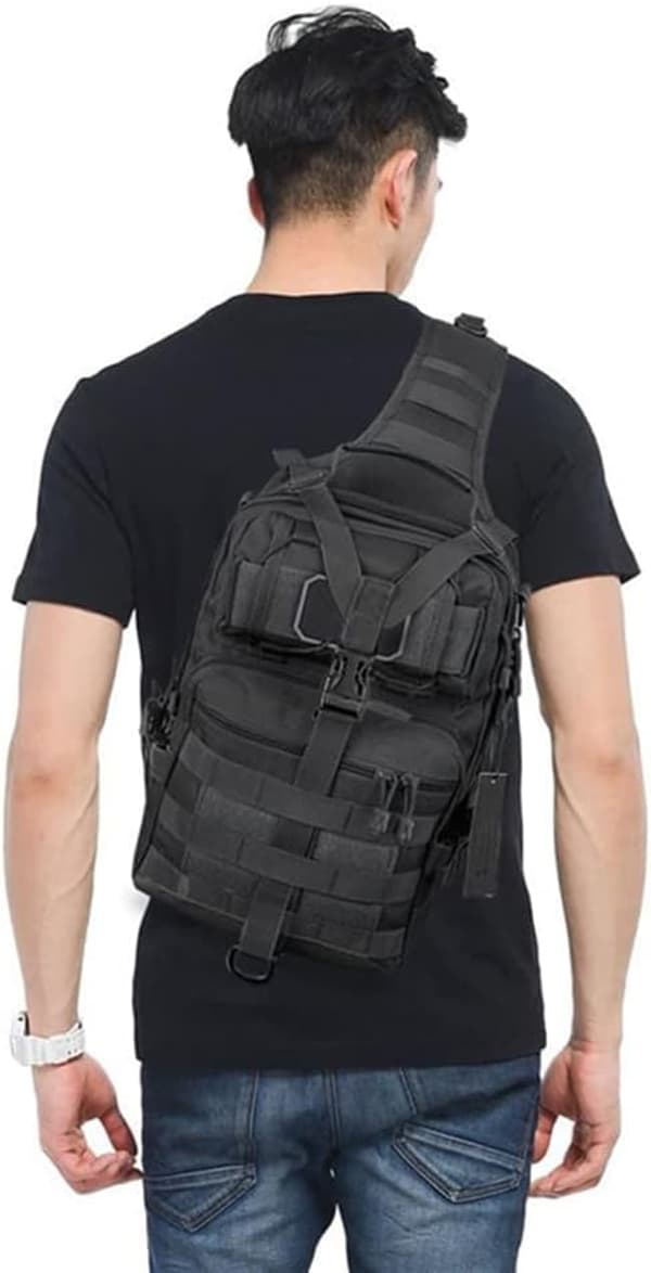 Olkalaukku, crossbody-laukku, naamiointikuvioinen miesten reppu, crossbody-laukku
