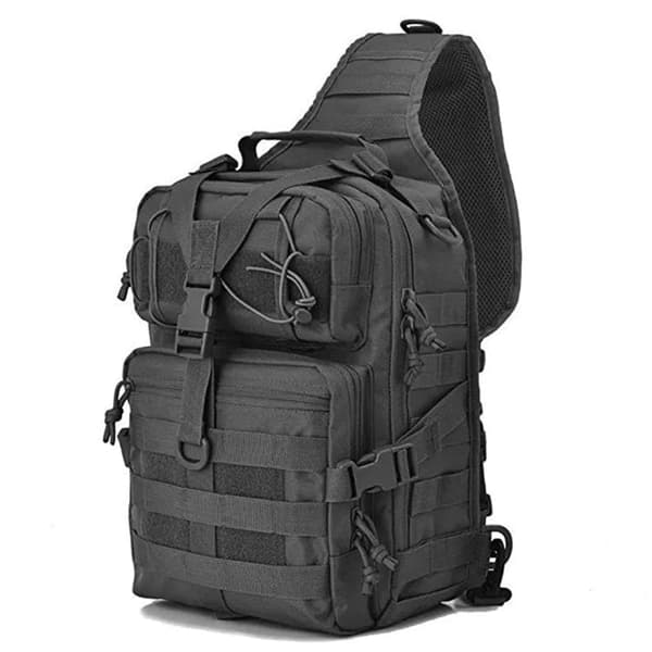 Olkalaukku, crossbody-laukku, naamiointikuvioinen miesten reppu, crossbody-laukku Musta