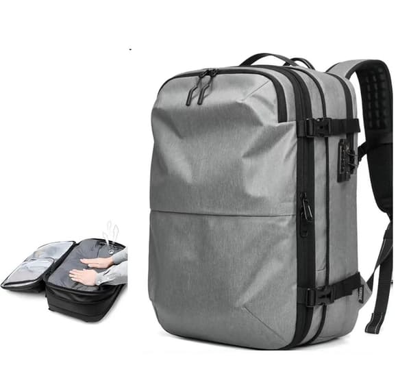 Vakuumkompressionsrygsæk, 60L kapacitet, unisex design,B-vakuumkompression