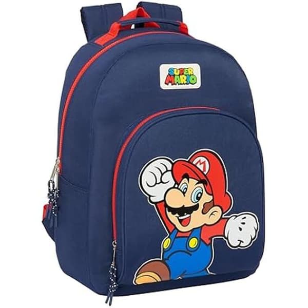 SUPER MARIO World - Skolryggsäck anpassningsbar till vagnen, idealisk för barn i olika åldrar, bekväm och mångsidig,