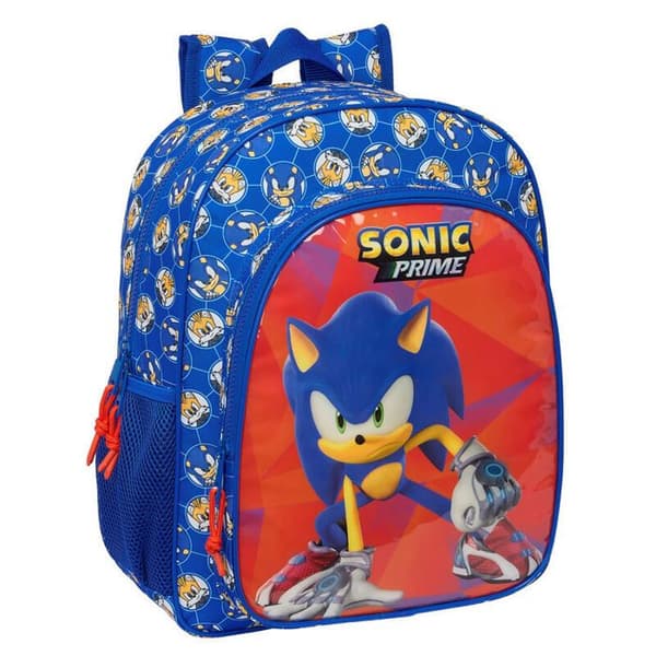 Ryggsäck - Safta - Sonic Prime - 26x11x34 cm - Blå/Röd - Modern och elegant