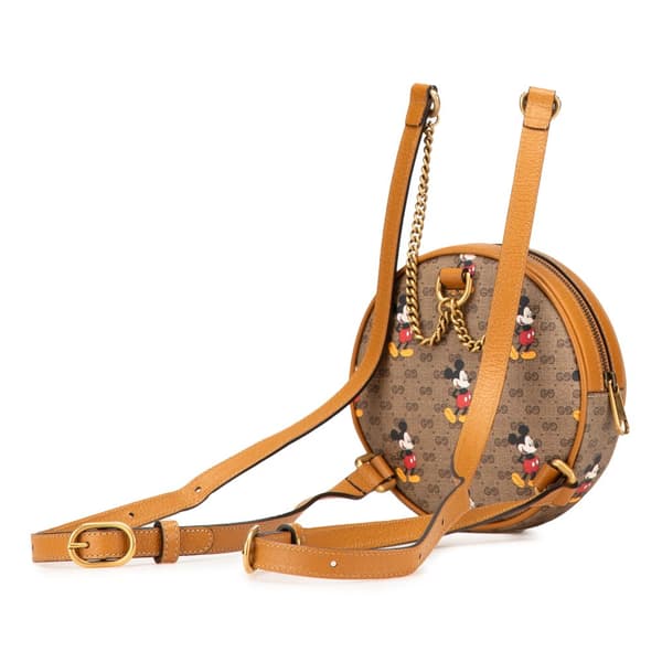 Pre-owned Gucci Disney Micro GG Supreme Round Mickey Mouse Backpack Brown