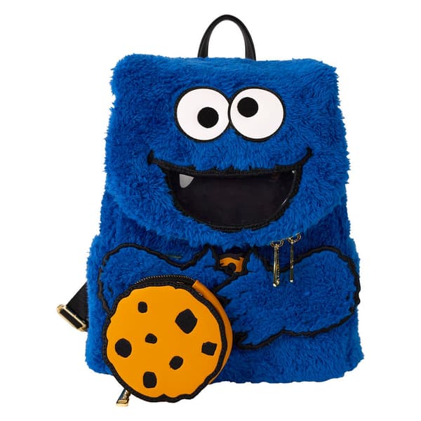 Loungefly Sesame Street Cookie Monster Plush backpack + purse