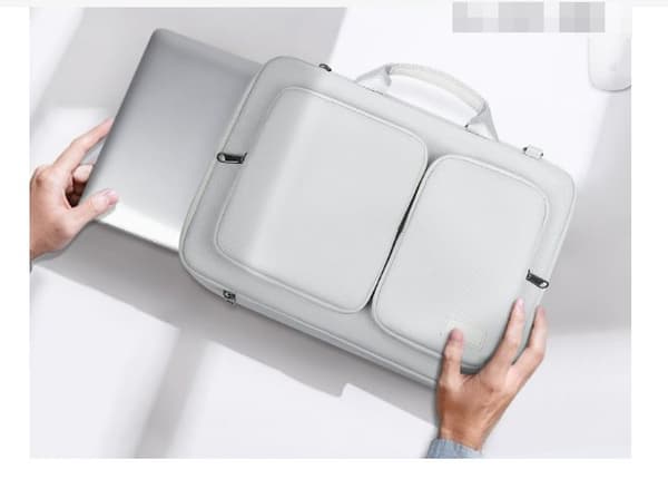 INF Snygg 14-tums MacBook Laptopväska - Grå Oxfordtyg