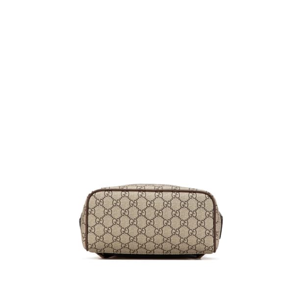 Pre-owned Gucci GG Supreme Bosco Web Backpack Brown