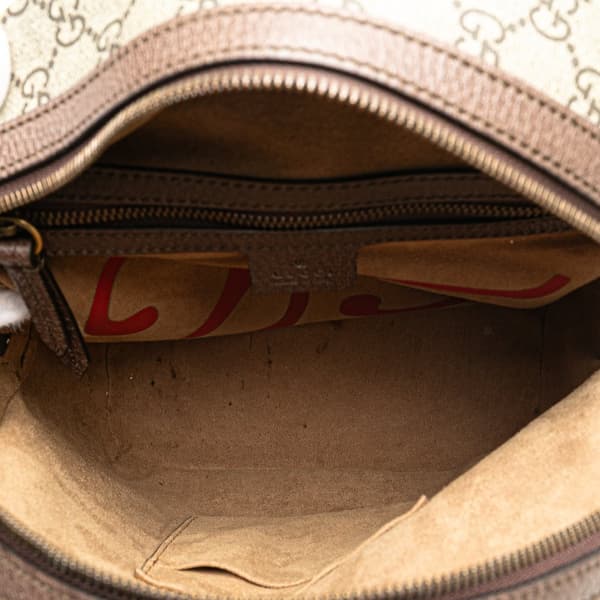 Pre-owned Gucci GG Supreme Bosco Web Backpack Brown