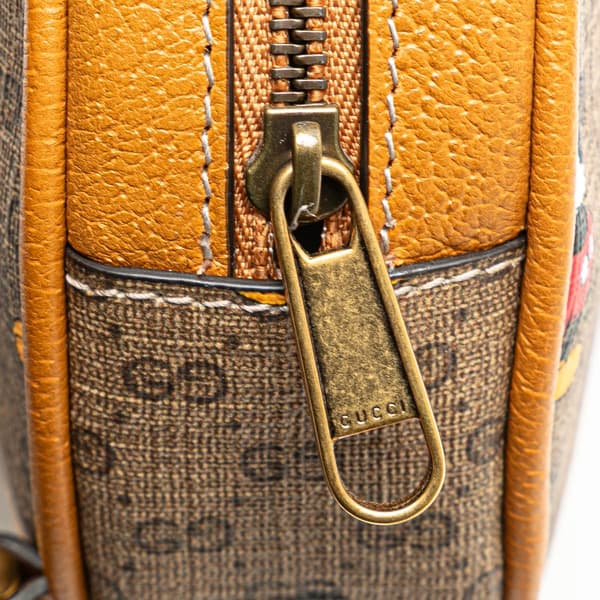 Pre-owned Gucci Disney Micro GG Supreme Round Mickey Mouse Backpack Brown