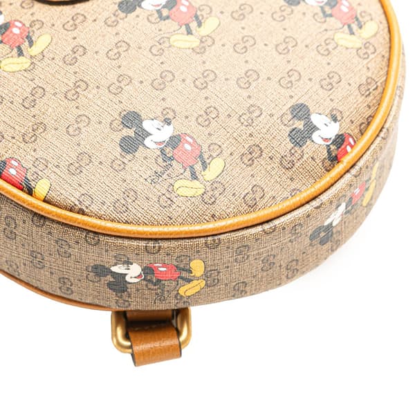 Pre-owned Gucci Disney Micro GG Supreme Round Mickey Mouse Backpack Brown