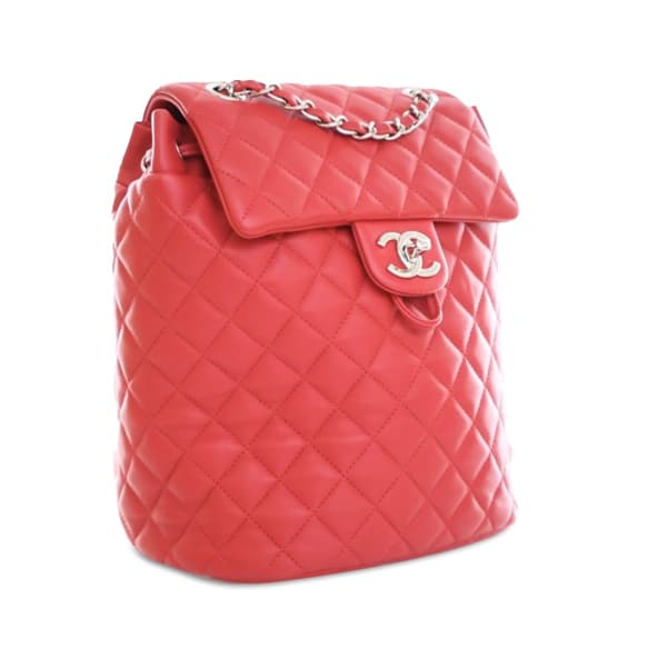 Pre-owned Chanel Small Lambskin Urban Spirit Backpack Red