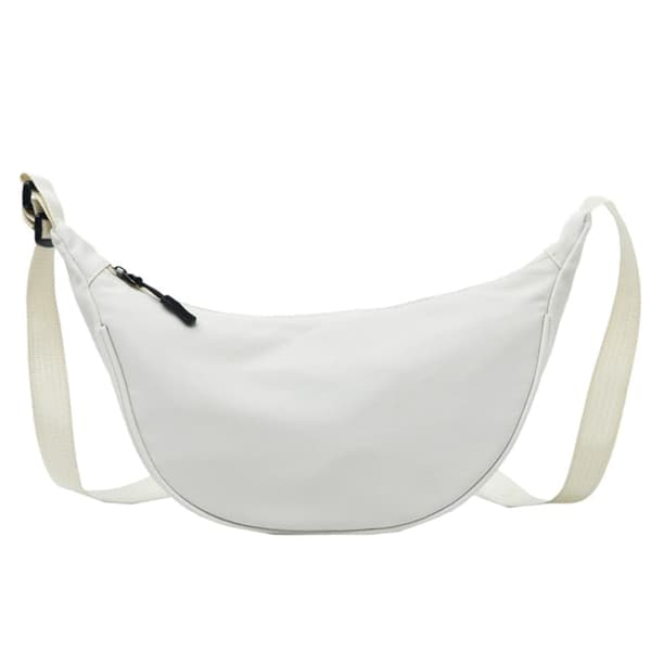 Halvmåne nylon skuldertaske til kvinder - letvægts, rummelig crossbody med justerbar rem og lynlås