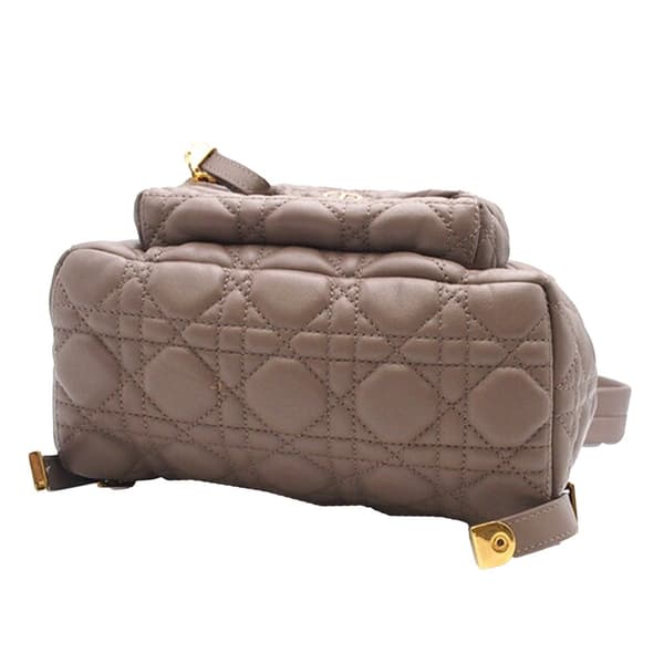 Pre-owned Dior Small Lambskin Cannage Backpack Brown
