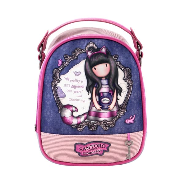 Ryggsäck Gorjuss Cheshire cat Rosa Mini Purpur (18,8 x 22 x 10,2 cm)