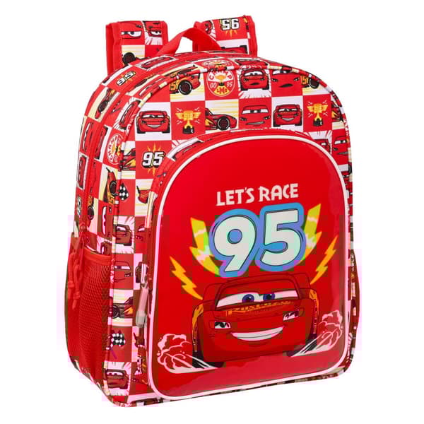 Skolryggsäck Cars Let's race Röd Vit (32 x 38 x 12 cm)