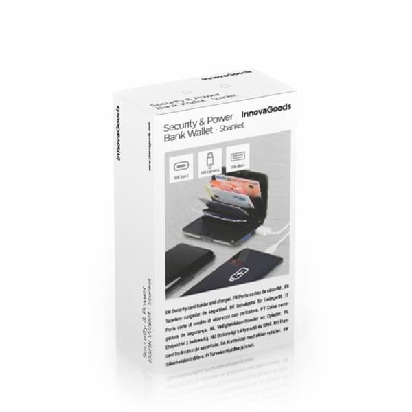 RFID-blockerande korthållare med powerbank Sbanket InnovaGoods