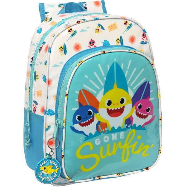 Skolryggsäck Baby Shark Surfing Blå Vit 26 x 34 x 11 cm