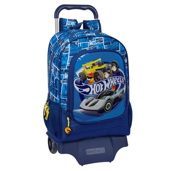 Skolväska med hjul Hot Wheels Sonny Marinblå 32 x 42 x 14 cm