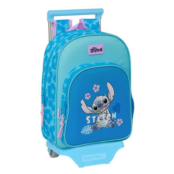 Skolväska med hjul Lilo & Stitch Hawaii Blå 26 x 34 x 11 cm