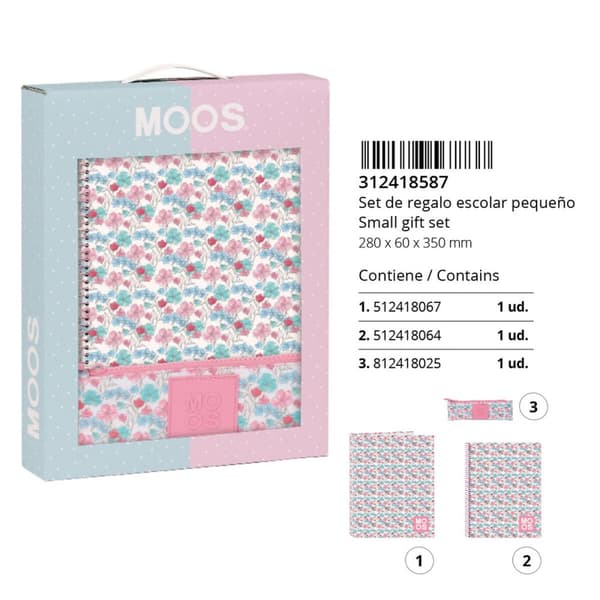Brevpapper Set Moos Flores 28 x 35 x 6 cm 3 Delar