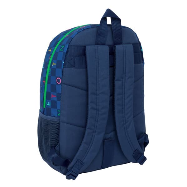Skolryggsäck Benetton Damero Marinblå 30 x 46 x 14 cm