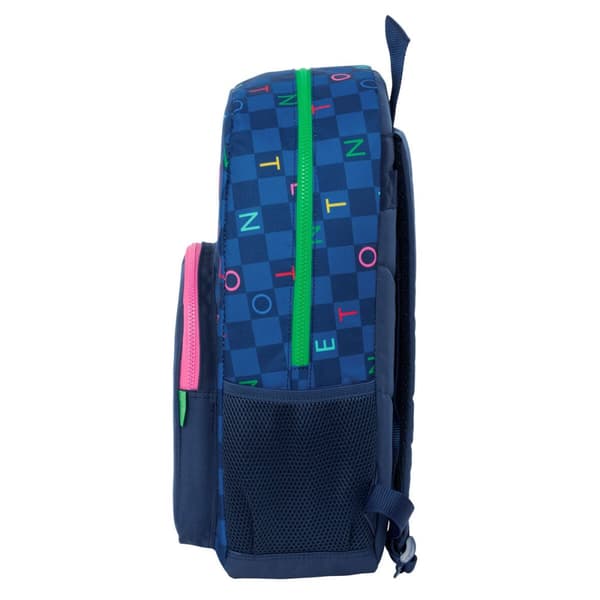Skolryggsäck Benetton Damero Marinblå 30 x 46 x 14 cm