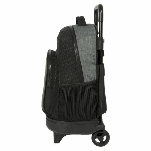 Skolväska med hjul BlackFit8 Old school Svart Grå 33 x 45 x 22 cm