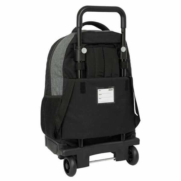 Skolväska med hjul BlackFit8 Old school Svart Grå 33 x 45 x 22 cm