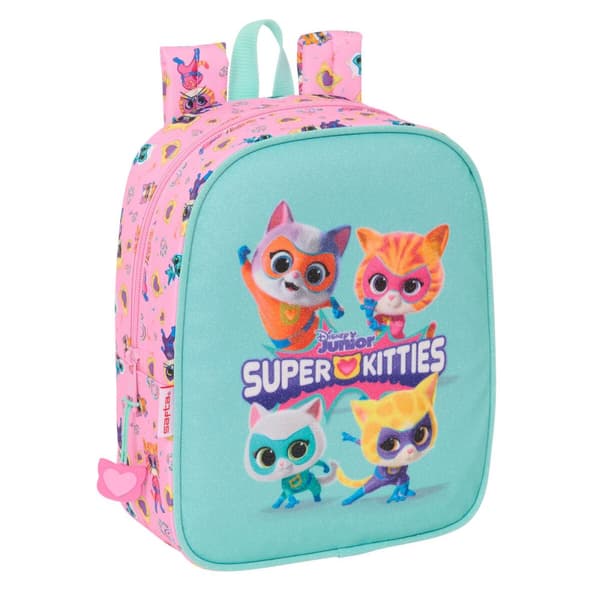 Skolryggsäck SuperKitties Rosa Turkos 22 x 27 x 10 cm