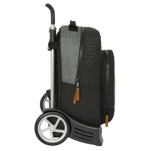 Skolväska med hjul BlackFit8 Old school Svart Grå 32 x 42 x 15 cm