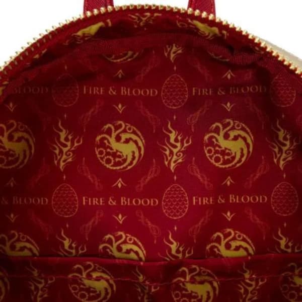 Mini Ryggsäck - Loungefly - Targaryen - Veganskt Läder - Svart - Guld