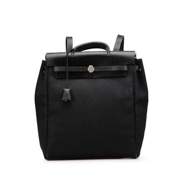 Pre-owned Hermès Toile Herbag GM Backpack Black