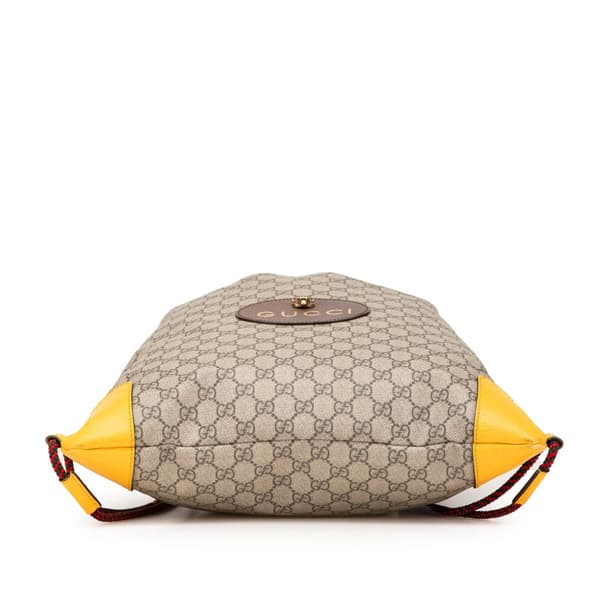Pre-owned Gucci GG Supreme Animalier Backpack Brown