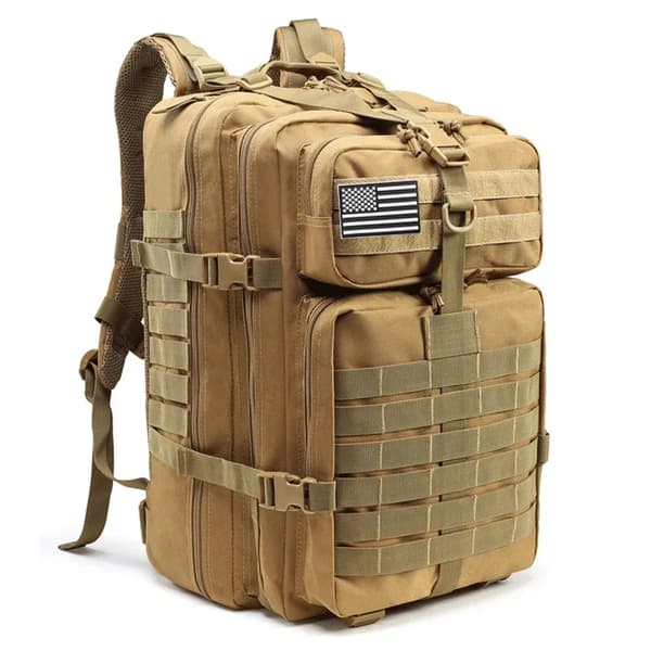 Taktisk rygsæk, holdbart design, rummelig 50L kapacitet,Khaki