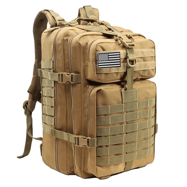 Taktisk rygsæk, holdbart design, rummelig 50L kapacitet,Khaki