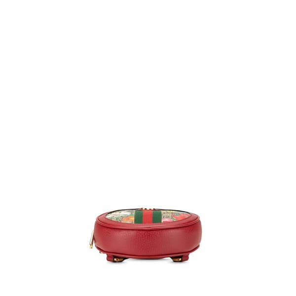 Pre-owned Gucci Mini GG Supreme Flora Round Ophidia Backpack Red