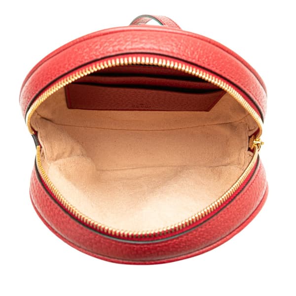 Pre-owned Gucci Mini GG Supreme Flora Round Ophidia Backpack Red