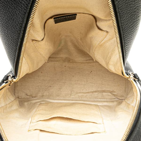 Pre-owned Gucci Soho Leather Chain Backpack Black
