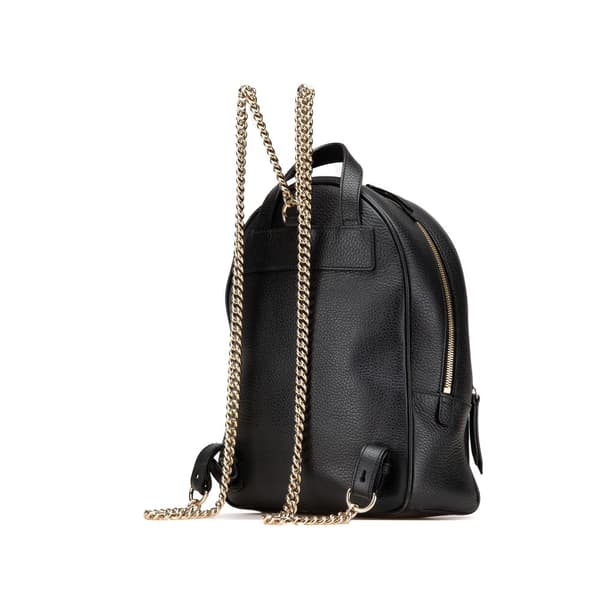 Pre-owned Gucci Soho Leather Chain Backpack Black