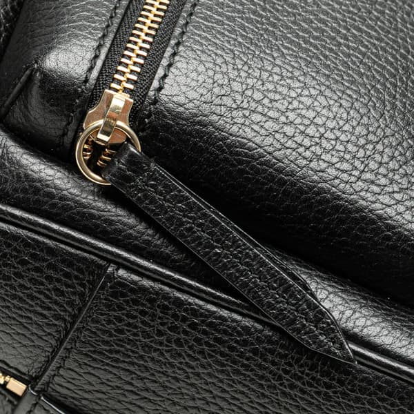 Pre-owned Gucci Soho Leather Chain Backpack Black