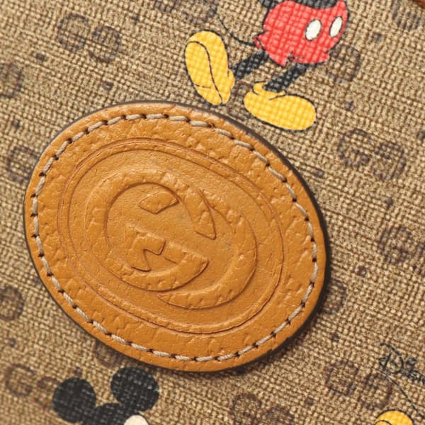 Pre-owned Gucci Disney Micro GG Supreme Round Mickey Mouse Backpack Brown