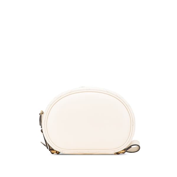 Pre-owned Gucci Mini GG Marmont Matelasse Leather Round Backpack White