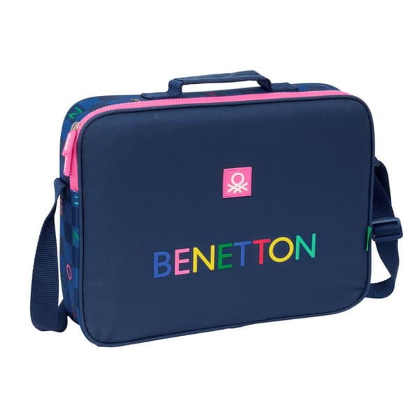 Skoletaske Benetton Damero Marineblå 38 x 28 x 6 cm