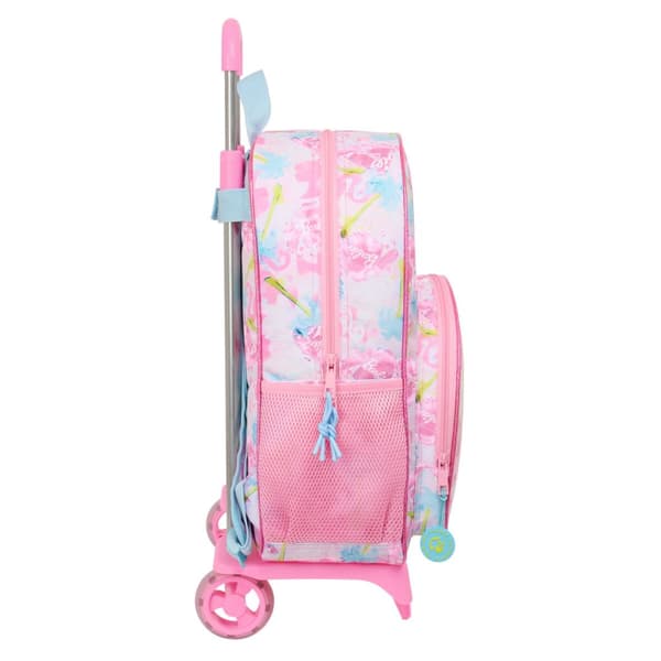 Skolerygsæk med Hjul Barbie Painterly Pink Himmelblå 33 x 42 x 14 cm