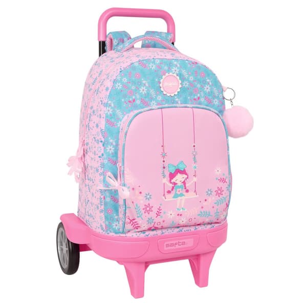 Skolerygsæk med Hjul Safta Swing Multifarvet 33 x 45 x 22 cm