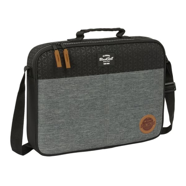 Skole skoletaske BlackFit8 Old school Sort Grå 38 x 28 x 6 cm