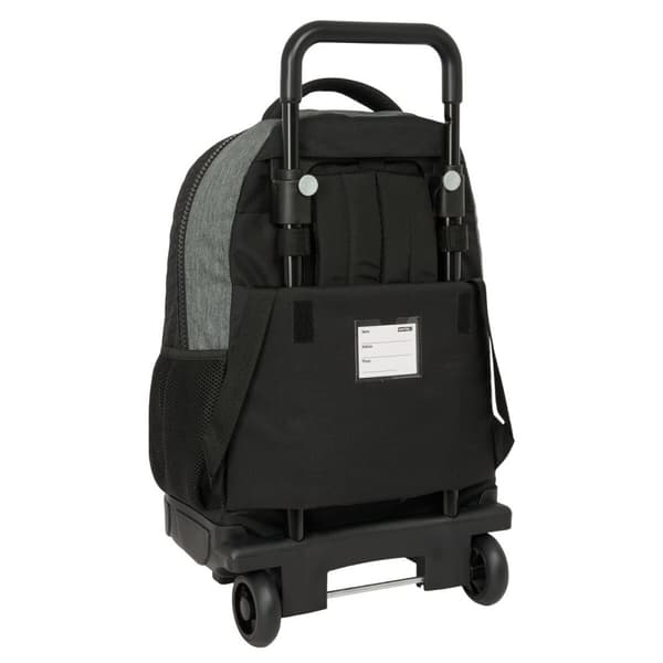 Skolerygsæk med Hjul BlackFit8 Old school Sort Grå 33 x 45 x 22 cm