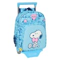 Miniatyrbillede 1 af 3: Skolerygsæk med Hjul Snoopy Love Blå 26 x 11 x 67 cm 26 x 34 x 11 cm