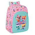 Miniatyrbillede 1 af 3: Skoletaske SuperKitties Pink Turkisblå 26 x 34 x 11 cm